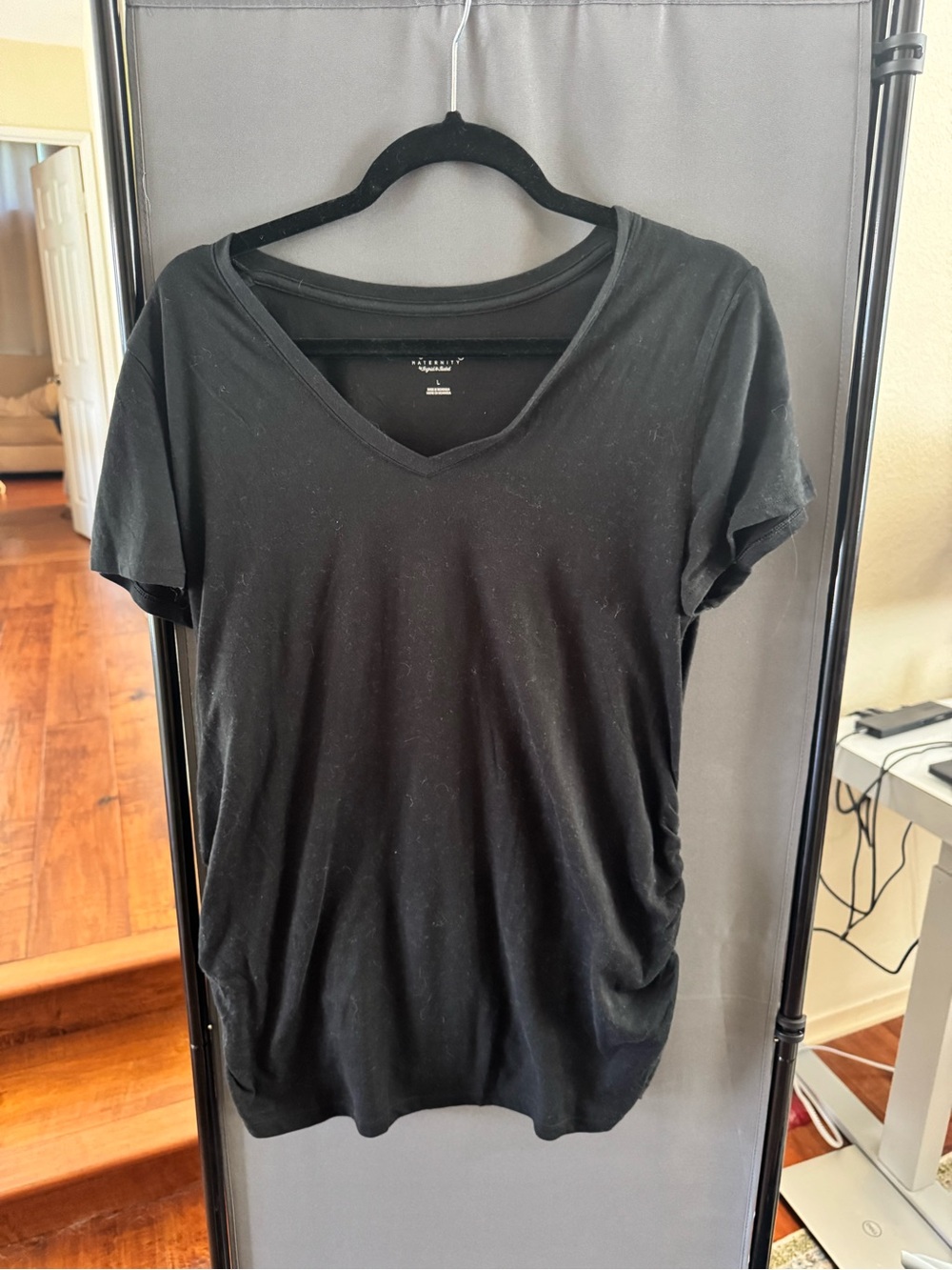 Isabel Maternity by Ingrid & Isabel Black V-Neck Short Sleeve Tee